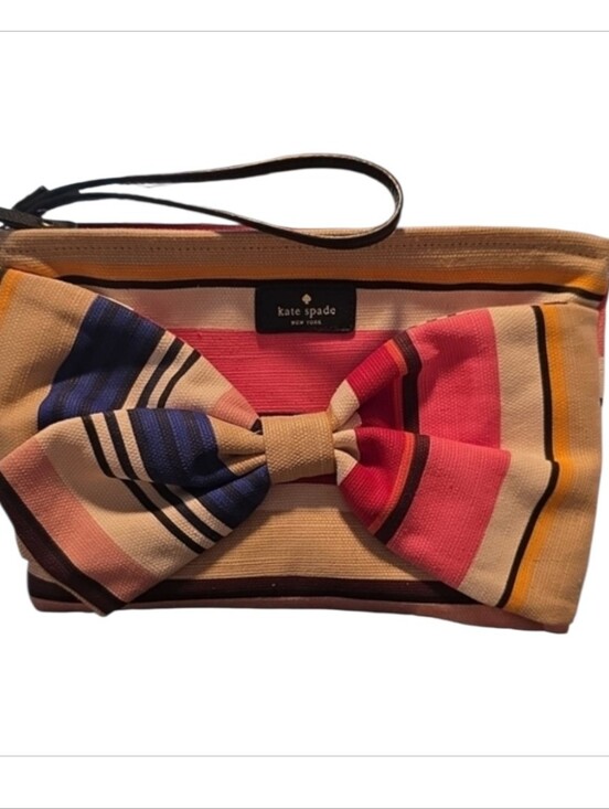 kate spade Handbags - Kate Spade On Purpose 2014 Made In Rowanda Multicolor Striped Bow Wristlet